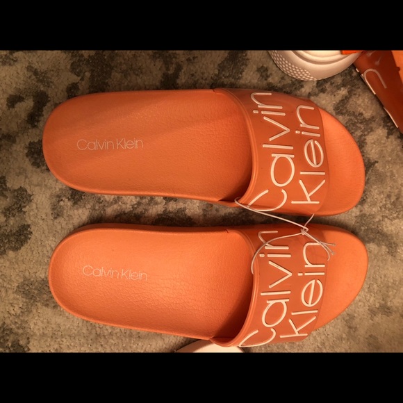 Calvin Klein Axel logo slides sandals unisex - Picture 2 of 5